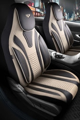 Funda de Asiento de Coche Panda Tokyo Serie Tela de Ante y Cuero Lujo 1+1 Plazas